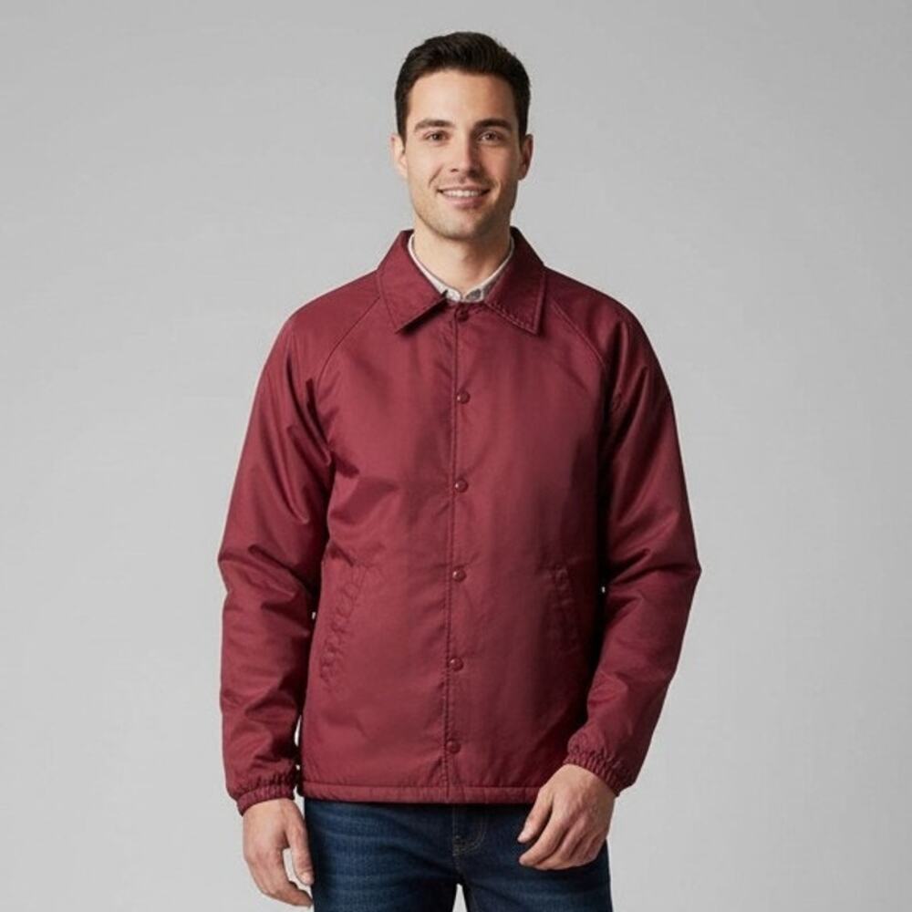 Vintage Dee Cee Rappers Men’s Nylon Jacket Maroon Lined Size Medium USA Made!